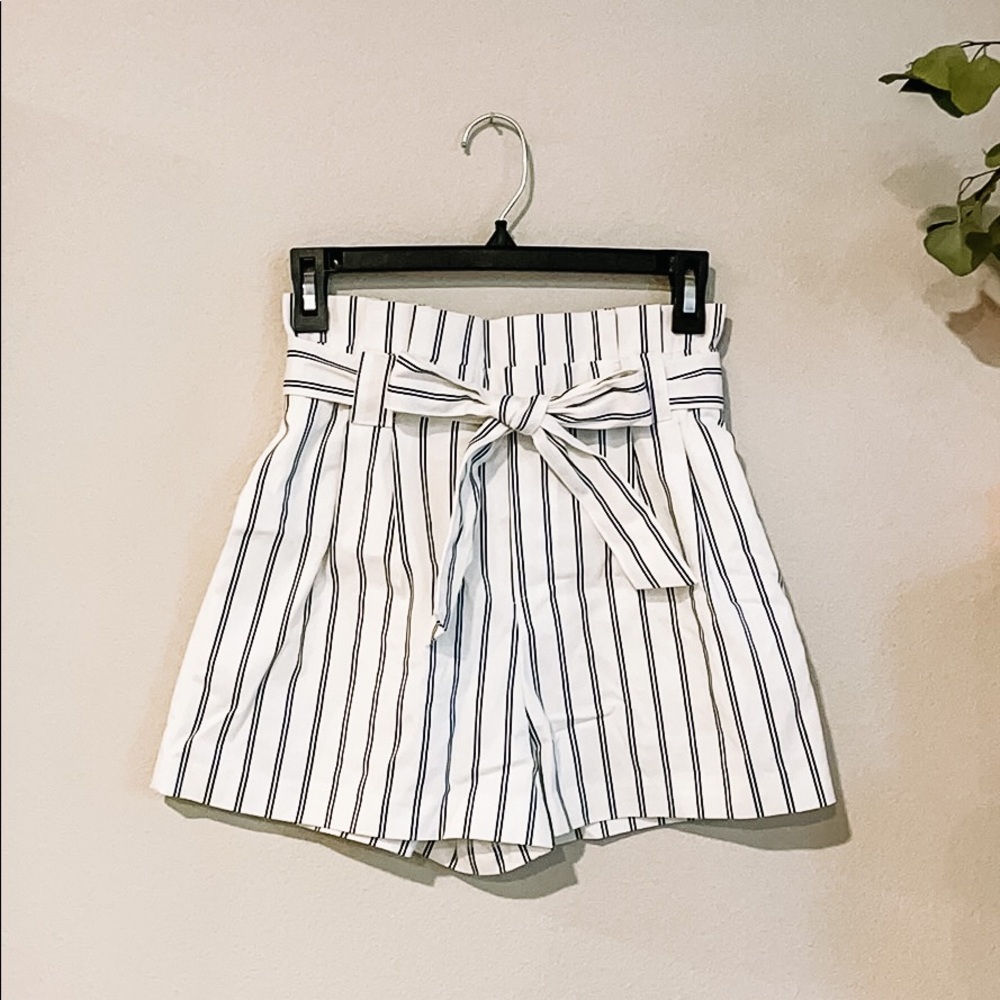 Zara striped high waisted shorts